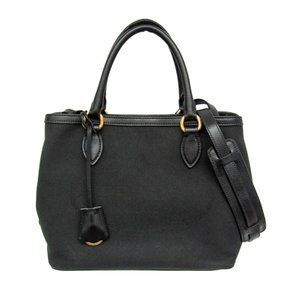 Prada LOGO JACQUARD 1BA172 Women's Leather,Jacquard Handbag,Shoulder Bag Black